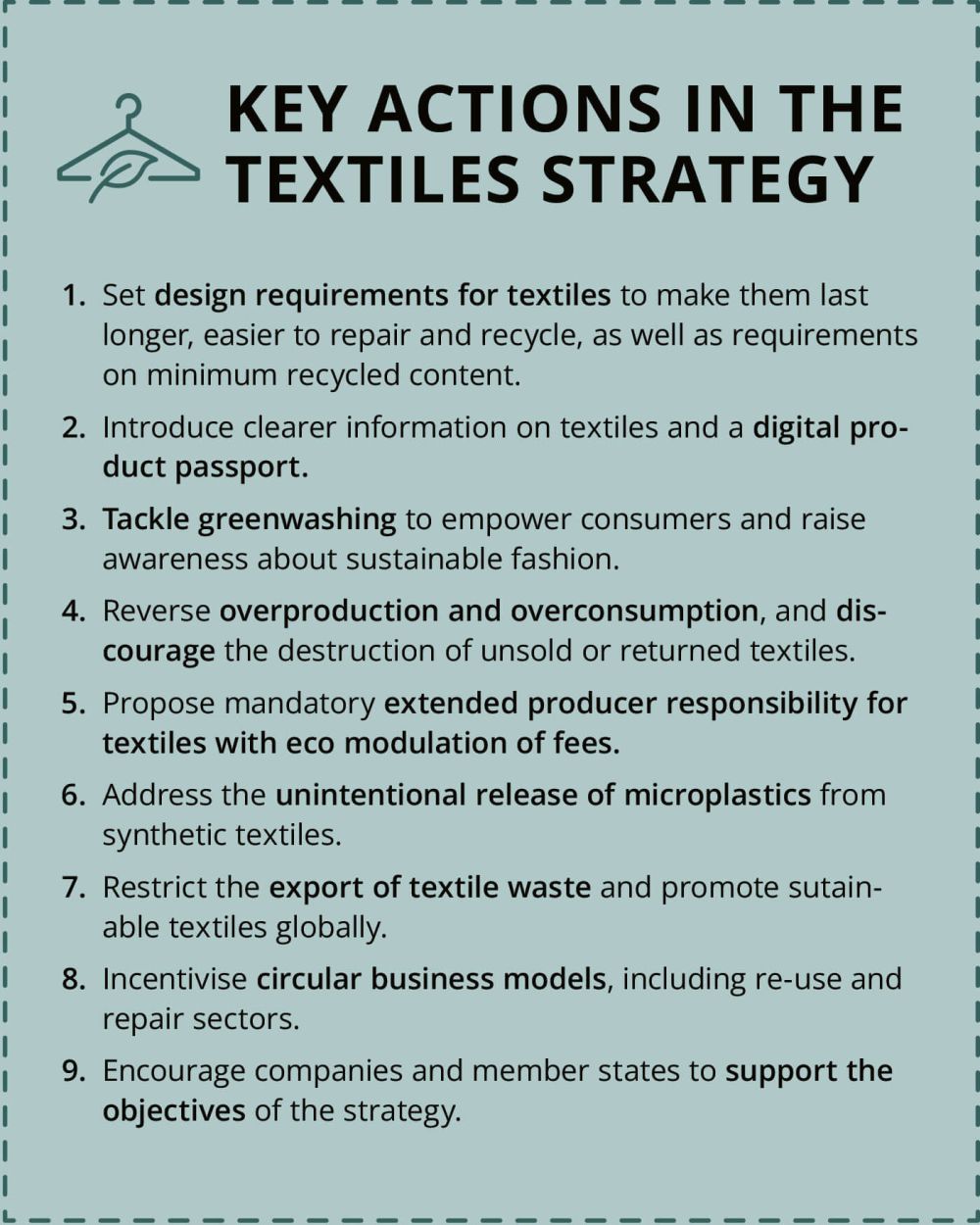 Key actions in the textiles strategy